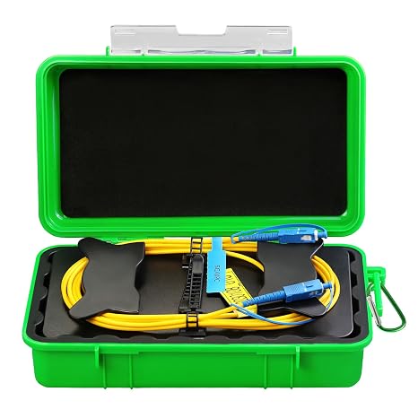 OTDR SCUPC-SCUPC 1KM Fiber Optic Transmission Launch Cable Box Fiber Optic Testing Extension line Transmission Cable Ring Test Tools OTDR Dead Zone Eliminator Test Tool