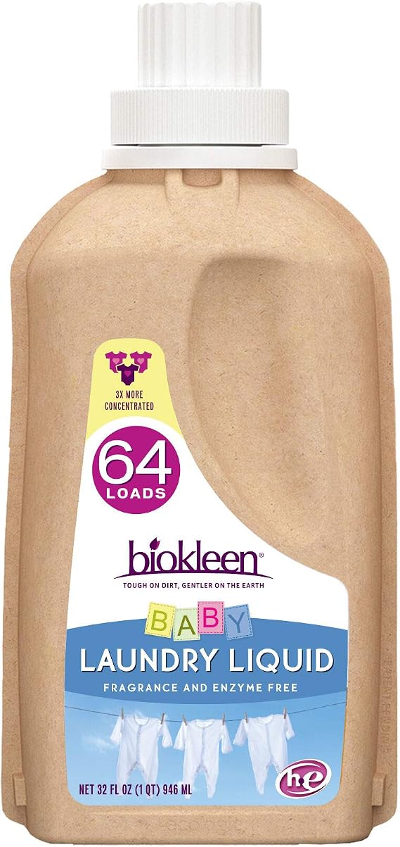 Biokleen-20 Laundry Detergent Liquid, Concentrated, Eco-Friendly, Non-Toxic, Plant-Based, No Artificial Fragrance or Preservatives, 32 Fl Oz (Pack of 1)