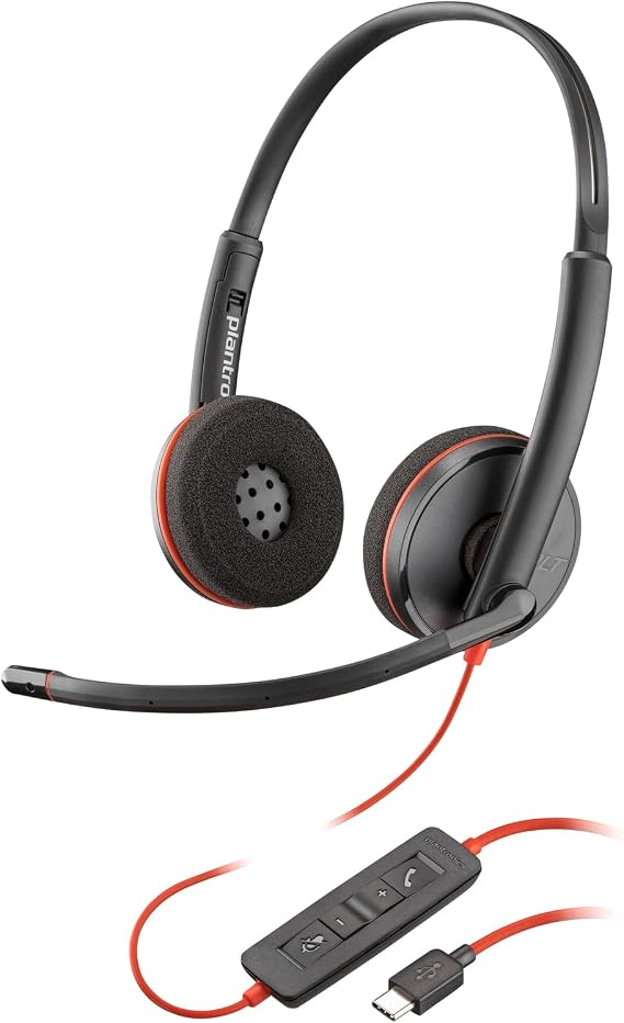 Poly Old Model Blackwire 3220 USB-C/A Connectivity Binaural Wired Headset Noise Cancelling