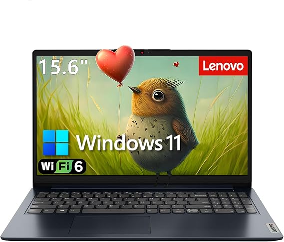 Lenovo 15.6" Laptop Computer for Business and Student, Intel Dual Core Processor, 16GB DDR4 RAM, 256GB PCIe SSD, WiFi 6, BT 5.2, Type-C, HDMI, Numeric Keypad, Abyss Blue, Windows 11 Home