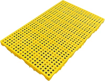 Plastic Pallets for Basement Storage Lightweight Moisture-Proof Floor Waterproof Storage Grid Pad for Garage Supermarket OutdoorYellow
