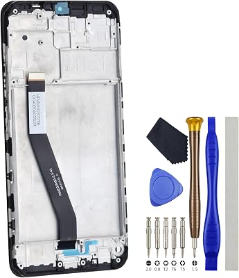 Full LCD Digitizer Screen with Frame for Xiaomi Redmi 9 M2004J19G M2004J19C Display Touch Screen Replacement Black 6.53