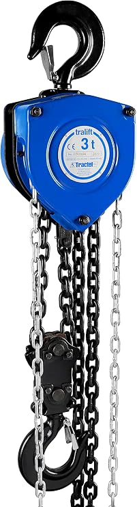 Tractel 19749 Tralift Manual Chain Hoist, Blue, 10-Feet Lift, 3-Ton