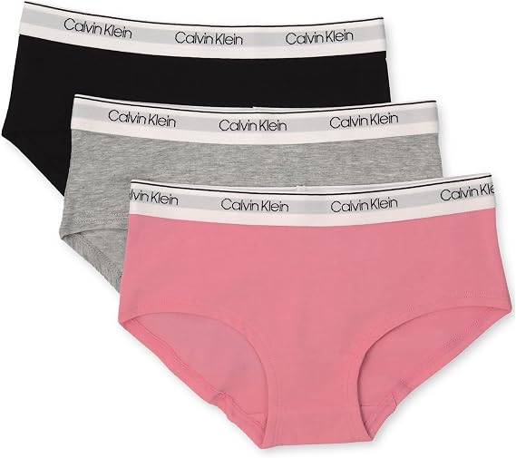 Calvin Klein Girls' Modern Cotton Hipster Underwear Multipack