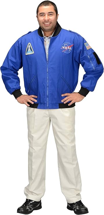 Aeromax Adult NASA Astronaut Flight Jacket, Medium, Blue