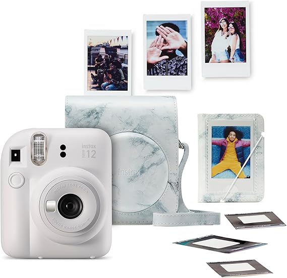 FUJIFILM instax mini 12 Bundle Instant Camera Clay White