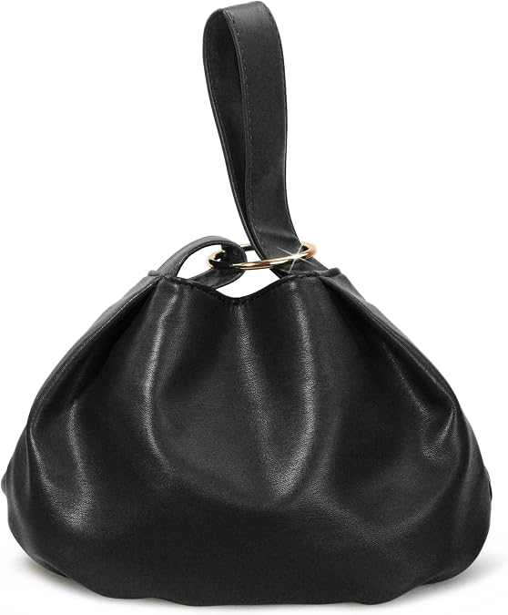 Women's Clutch Soft Vegan Leather Hobo Top Handle Bag Small Tote Purse