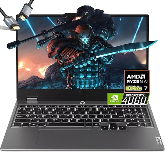 Lenovo LOQ 15 Gaming Laptop -AMD Ryzen 7 8845HS Beat i9-13900H- RTX 4060-15.6 FHD Display G-SYNC - 64GB RAM -2TB PCIe SSD -Backlit Keyboard - Windows 11 - Gamer PC Creator Video Editing