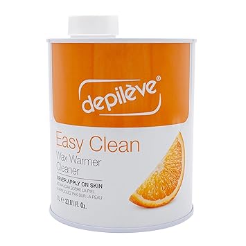 Depileve Easy Clean Citric Wax Cleaner and Remover for Warmers and Professional Equipment - Cleaning Solution with Orange Scent - for Salon Use - 33.81 oz.