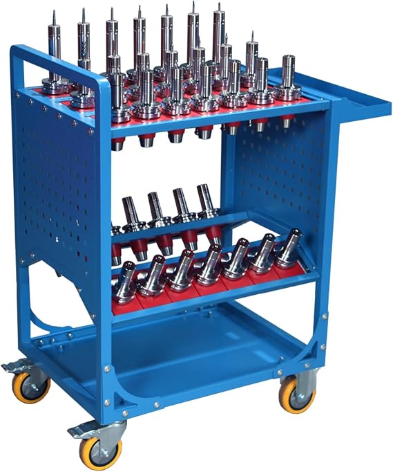 Tool Cart 40 Taper Tool Holder CNC Tool Cart CAT40 Tool Trolley BT40 Service Carts CNC Machine Tool Service Cart (CAT40 35 Capacity)