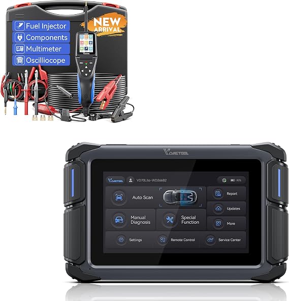 VDIAGTOOL VD70 Lite Bidirectional Scan Tool with V500 Auto Intelligent Power Circuit Probe Tester Kit