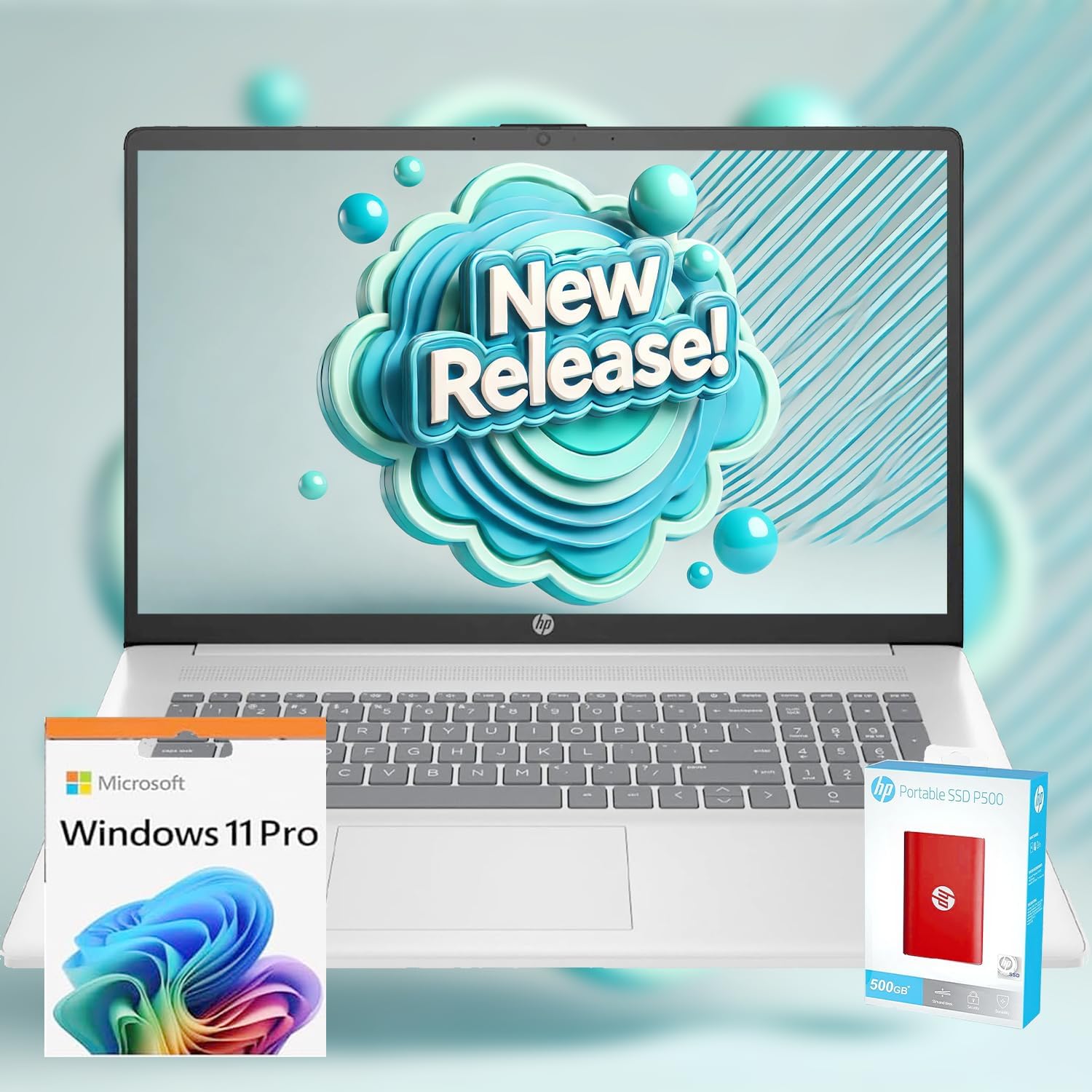 HP 17-inch Laptop Computer 16GB RAM 1.5TB SSD AMD Ryzen 5 7430U 6-Core Processor Windows 11 Pro