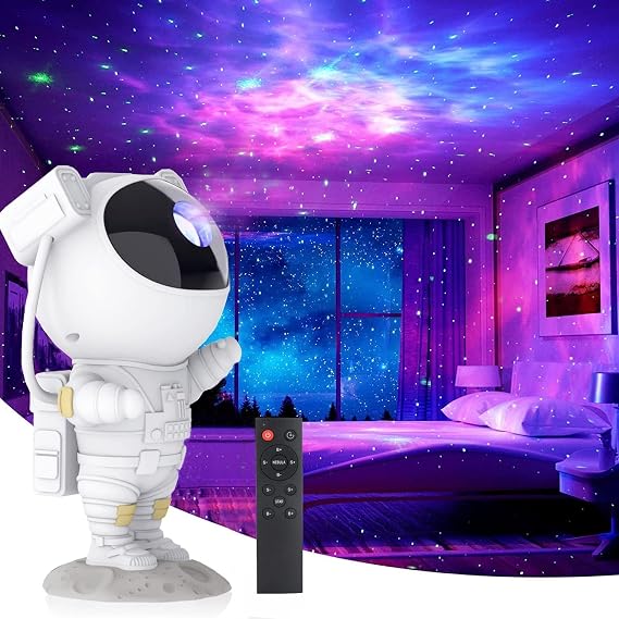 Comb Starry sky night light, projector, astronaut projector lamp, decorating the room, night light ambiance, home party gift for kids and adults [Energy Class G]