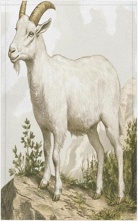 Goat Sheep Kitchen Towels Mountain Leaves Dish Towels Bar Absorbent Cleaning Tea Towel for Home Dining Restaurants