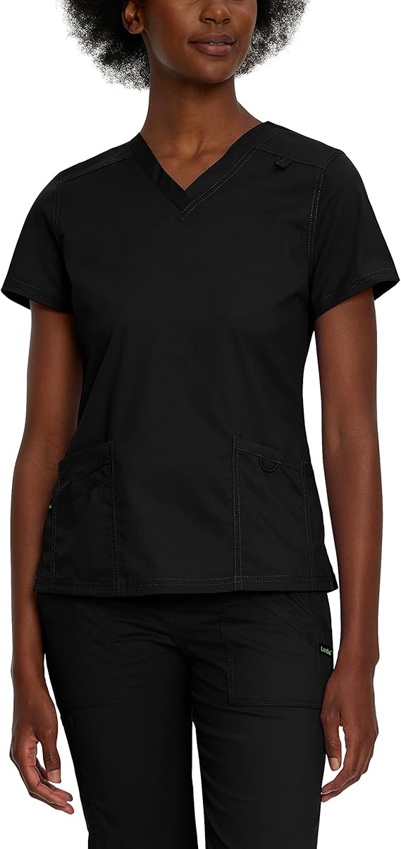 Landau Proflex Tailored Fit Comfort Stretch 3-Pocket Scrub Top for Women 4160