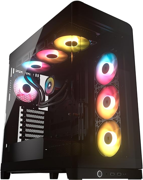 CORSAIR Frame 4500X RS-R ARGB Bundle Includes 3X RS120R ARGB Fans, 1x RS120 ARGB Fan, 1x Nautilus RS 360 ARGB CPU Cooler Black