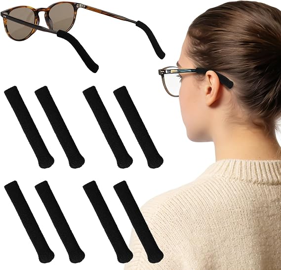 4 Pairs Glasses Ear Cushion, Anti-Slip Knitting Cotton Sleeve