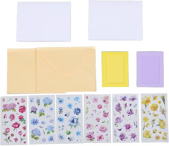 Dpofirs 4 Minutes DIY Voice Recordable Greeting Card, Greeting Card Chip Recordable Sound Chip for Birthdays, with Paper Frame & Flower Stickers