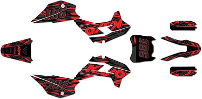 Graphics Kit for Kayo Pit Bike TT 125 and TT 140 2021 Twitch Series Red 16 Mil - Dirt Bike Custom Racing Graphics Decals Stickers Kit, no-Plastics