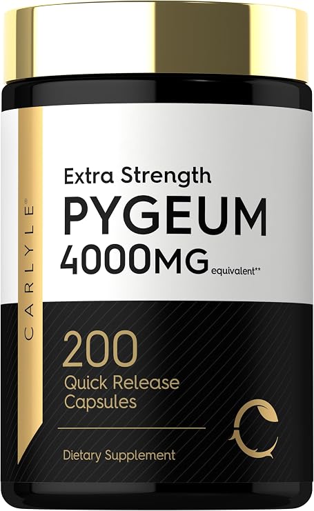 Carlyle Pygeum Africanum Bark | 200 Capsules | High Potency Extract | Non-GMO, Gluten Free Supplement