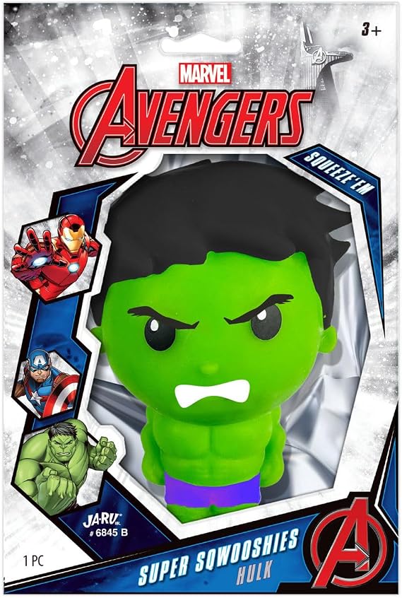 JA-RU Marvel Hulk Super Squishy Toy (Pack of 1) Squeezy Toy for 6845-1B | Kids. Collectible. Party Favor. Classroom, Gag Gift, Halloween Party, MCU Superhero