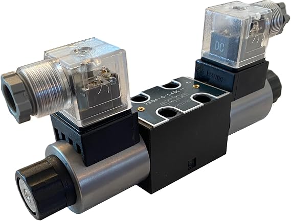 Electric Solenoid Hydraulic Valve, D02 (Ng4) 6.5 GPM 4560 psi 12VDC 24VDC 110VAC, 3 Position, VSD4 Series (C-Closed-All Ports Closed Center Position, 24VDC)