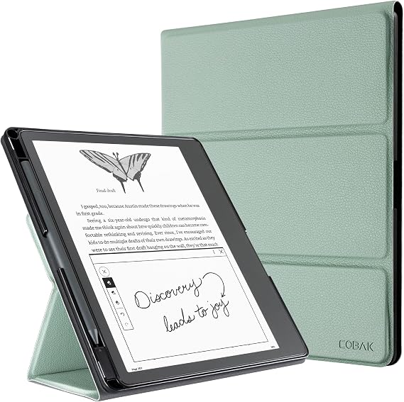 CoBak Stand Case for Kindle Scribe - Premium Folio Leather Cover with Pen Holder, Auto Sleep/Wake - Compatible with 10.2 Inch Kindle Scribe (2022/2024 Release) | Premium