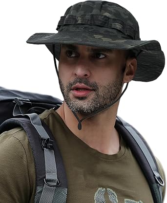 PanPacSight Mens New Camouflage Tactical Boonie Hat for Outdoor Activities, 22.8"-24"