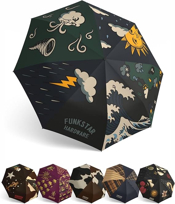 Compact folding umbrella | Windproof 8-rib fiberglass