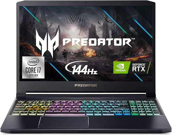 Acer Predator Triton 300 Gaming Laptop, Intel i7-10750H, NVIDIA GeForce RTX 2060, 15.6" Full HD IPS 144Hz 3ms IPS Display, 16GB Dual-Channel DDR4, 1TB NVMe SSD, WiFi 6, RGB Backlit KB, PT315-52-78W1