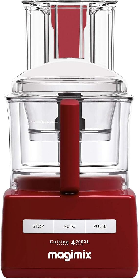 Magimix 18474 RED 4200XL BlenderMix Food Processor, Red | Includes BlenderMix attachment to improve liquid blending for fine soups, purees, and smooth batters.