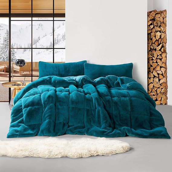 Chunky Bunny Yoga - Coma Inducer Queen Oversized Comforter - Teal Blue