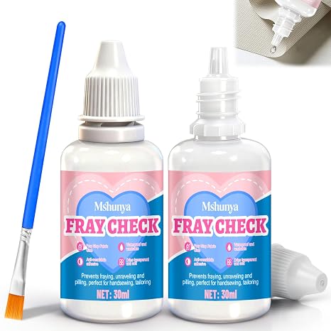 Fray Check for Fabric, Prevents Fabric Edge Fraying, Clear Washable 2Pcs