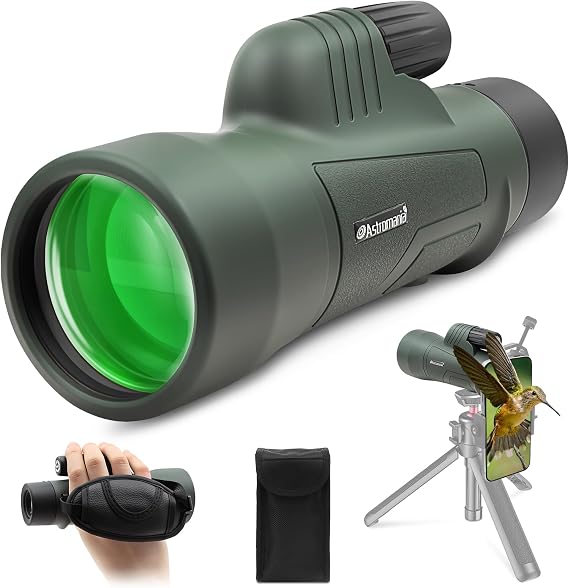 Astromania 10X50 BAK4 High Power Prism Monoculars, Waterproof, Compact Handheld Monoscope for Bird Watching, Sporting Events, Traveling Gifts for Men