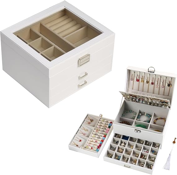 BOOVO 3 Layer Jewelry Box and 5 Layer Jewelry Box