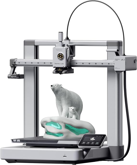 Bambu Lab A1 3D Printer, Ready-to-Use FDM 3D Printer for Beginners and Kids | Beginner-Friendly Ecosystem with MakerWorld Model Library,Full-Auto Calibration & Active Flow Rate Compensation, 48 dB Quiet
