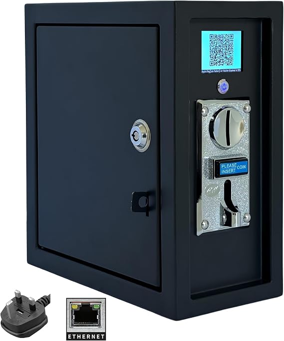 Sintron ST‑004 Ethernet Type 220~240V 16A Smart Timer Control Power Box - LCD Coin & Mobile Payment (Apple Pay, Google Pay, PayPal, Venmo, Cash App) for Vending Machine, Massage Chairs, Washer, Dryers