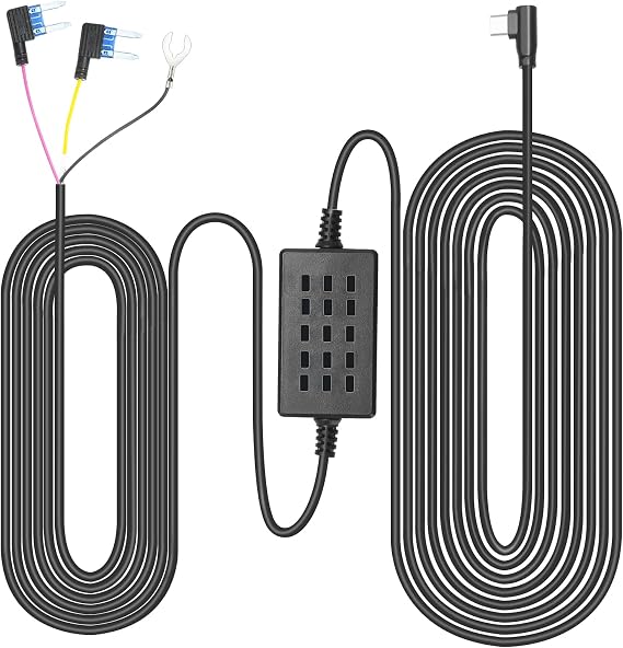 PAPAGO Dashboard Camera with Sensor Type-C Port USB-C Plug Hardwire Kit for Dash Cam Fuse 12V-24V to 5V Car Dash Cam Charger Power Cable, Fuse Connector Cable and Installation Tool (10ft) (AP100)