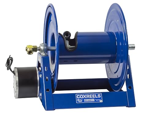 Coxreels 1125-4-100-A Compressed Air #4 Gast Motor Rewind Hose Reel: 1/2" I.D., 100' Hose Capacity, Less Hose, 3000 PSI