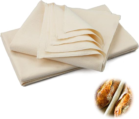 3 PCS Linen Cloth 75x45cm/29.5 × 17.7 inch Large Bread Proofing Cloth for Bakers Professional Linen Couche Baguette Baking Fermented Accessories for Loaf Dough Preparation and Baking
