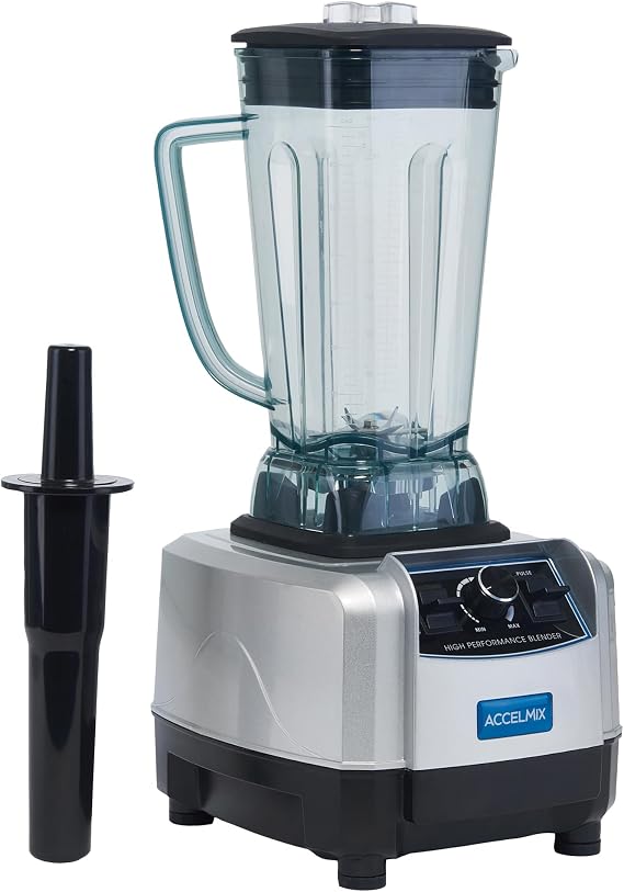 Winco 68 oz Gray 2 HP Commercial Blender | Dishwasher-safe container, 120V operation, 1450W power, Great for Smoothies, Frozen Drinks, Sauces and Food Preparation