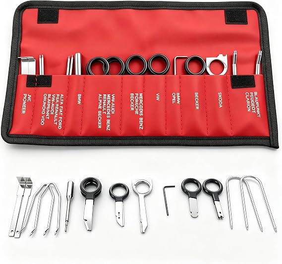20pcs Radio Removal Tool Kit,Universal Stereo CD Player Removal Key Kit for Most Car and Truck O-050