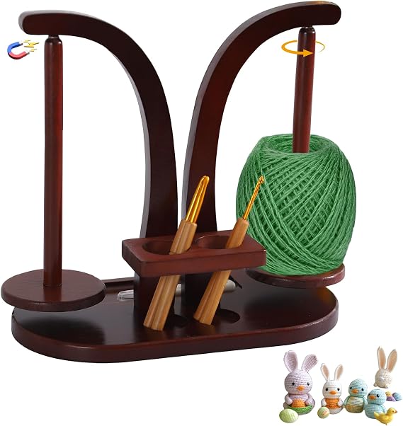 Wollabwickler Magnetisch Wollhalter Holz mit Strickzubehör Organizer