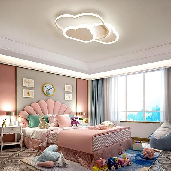 Cloud LED Ceiling Lamp, 22" Dimmable Acrylic Lamp for Living Room, Children's Room, Bedroom, Modern Minimalist Ceiling Light