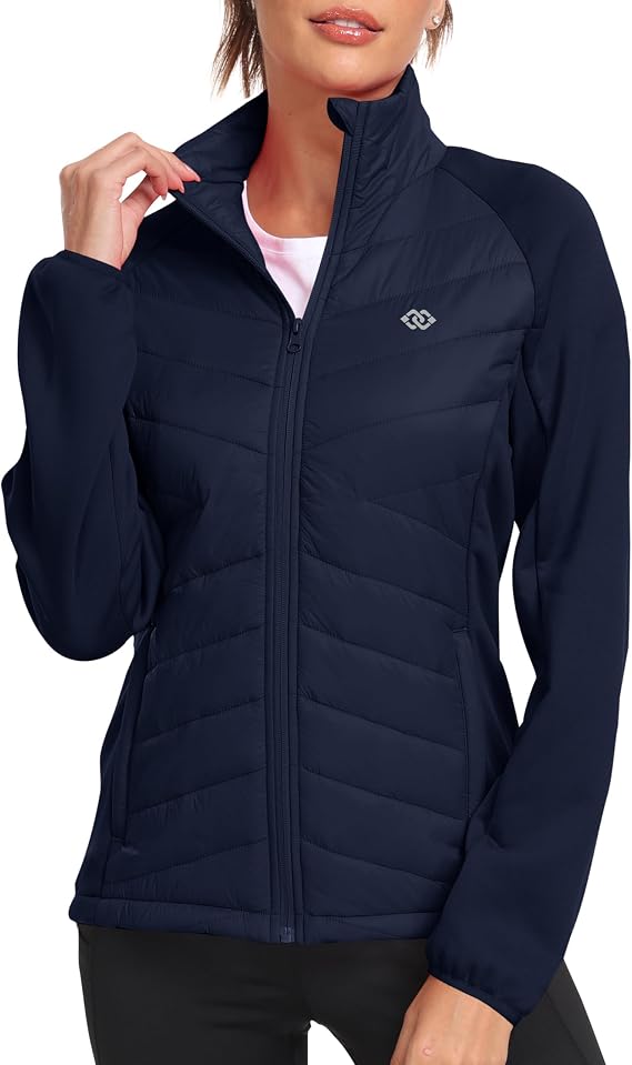 MoFiz Fleecejacke Damen Hybridjacke Leichte Steppjacke Outdoor Winterjacke