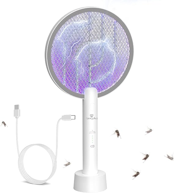 Electric Fly swatter Rechargeable, 2-in-1 Modes, 4000V, USB-C