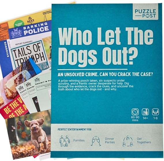 Cold Case Mystery Game | An Unsolved Crime - Who Let The Dogs Out | Immersive Detective Puzzles | Perfect For Games Night | Great For Groups - Families & Friends