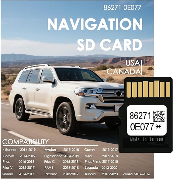 2025 Navigation Update SD Card Compatible with Toyota 4Runner Avalon Camry | 862710E076,Updates GPS Maps for USA and Canada,Plug and Play Easy Installation, Dedicated GPS Integration