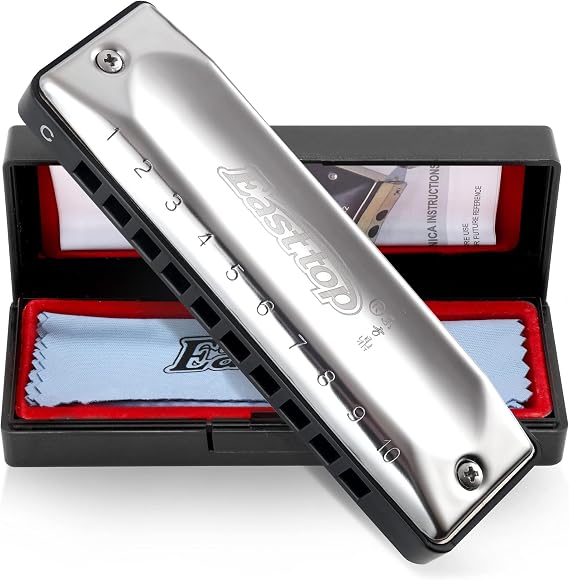 EAST TOP Harmonica, Diatonic harmonica Key of C for Adults and Students witn Smooth Rounded Edges (T002-C)