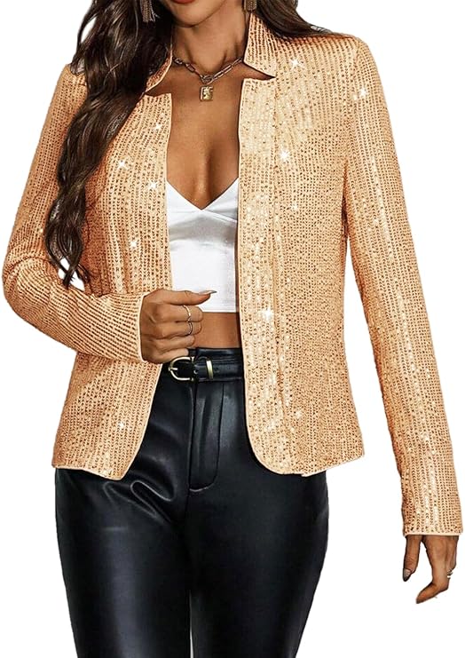 Giovacker Womens Sparkly Sequin Jackets